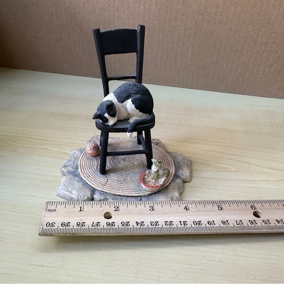 Lowell Davis Schmid signed Scotland Cat in Rocking Chair Figurine & Mice 1983 - Picture 11 of 13